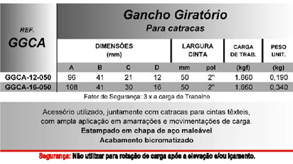Gancho Giratório (Para catracas)