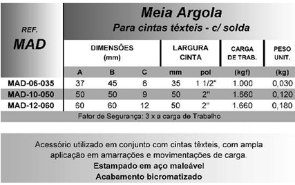 Meia Argola (Para cintas têxteis - c/ solda)